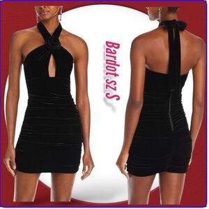 NWT Bardot Inara Black Velvet Mini Dress sz S